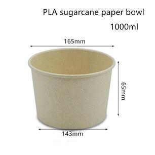 1000ML PLA sugarcane paper bowl