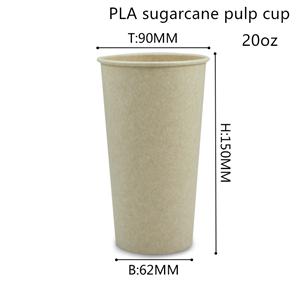 20oz PLA sugarcane drinking cup