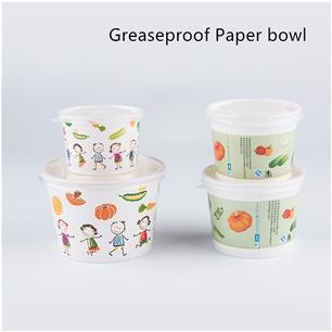 Paper bowl with vegetable logo printed