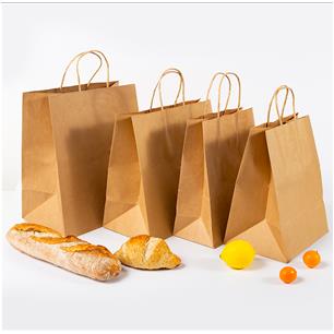 Brown Kraft Paper Carry Bag with Paper String Handles