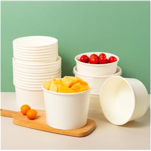 White Kraft Paper Salad Bowl