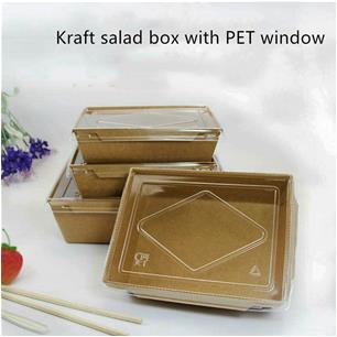 Kraft Paper Lunch Box With PET Window