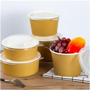 Paper bowl with kraft color printed