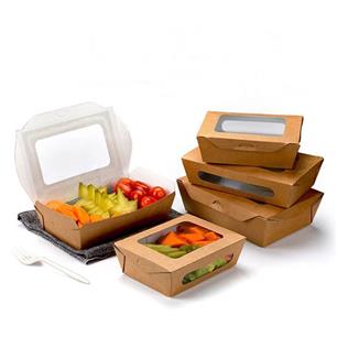 Kraft Paper Lunch Box With single/double Windows